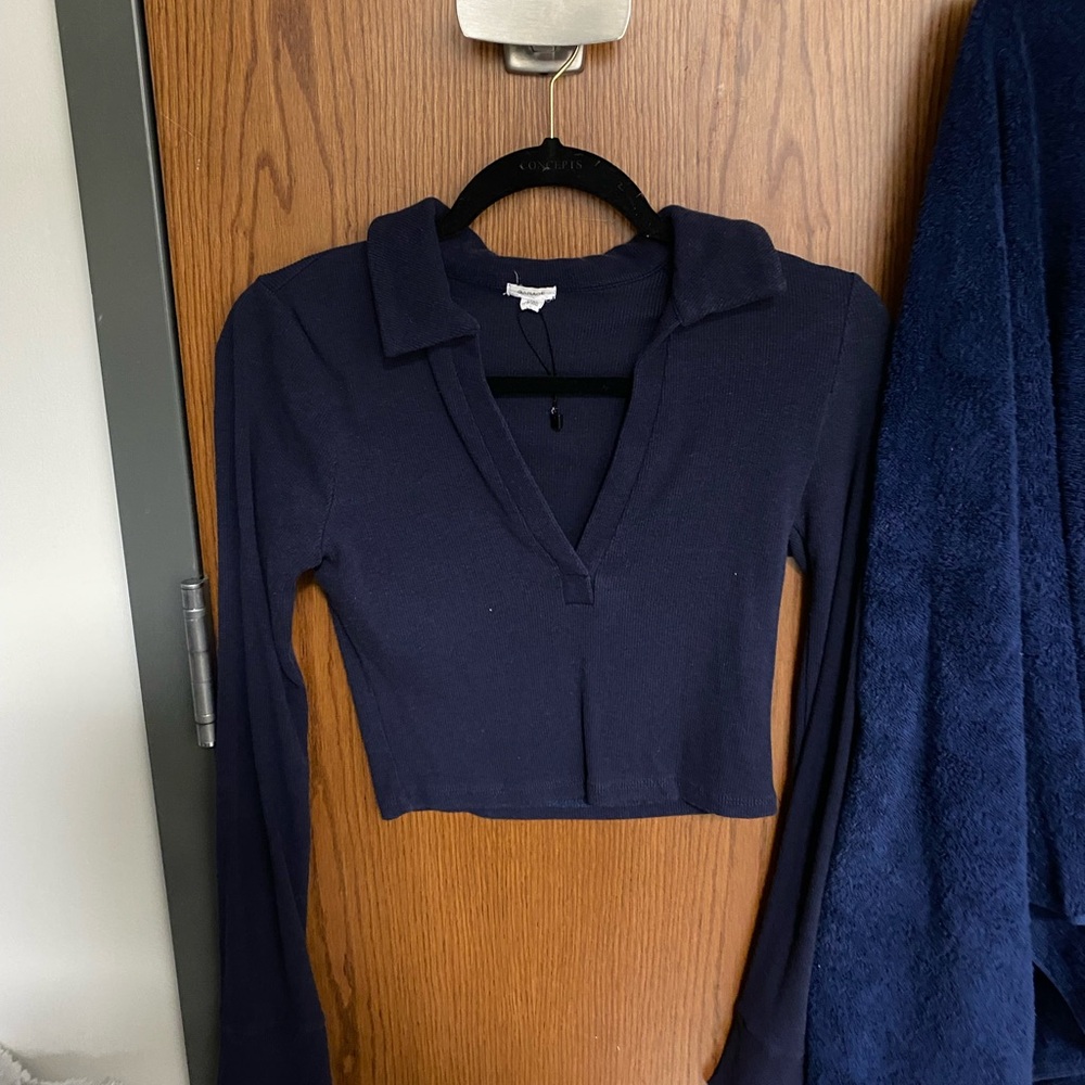 Blue long sleeve top